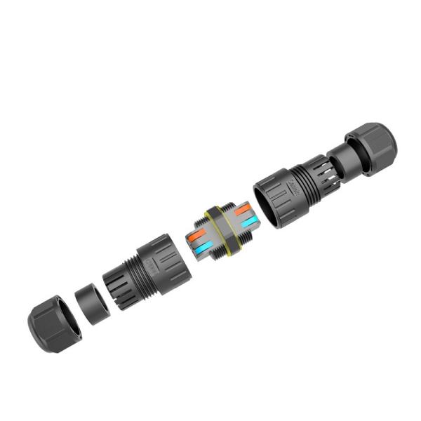M20 Waterproof Circular Connector IP68 Rated with 25A Current Capacity and PA66 Nylon Material for Field Light