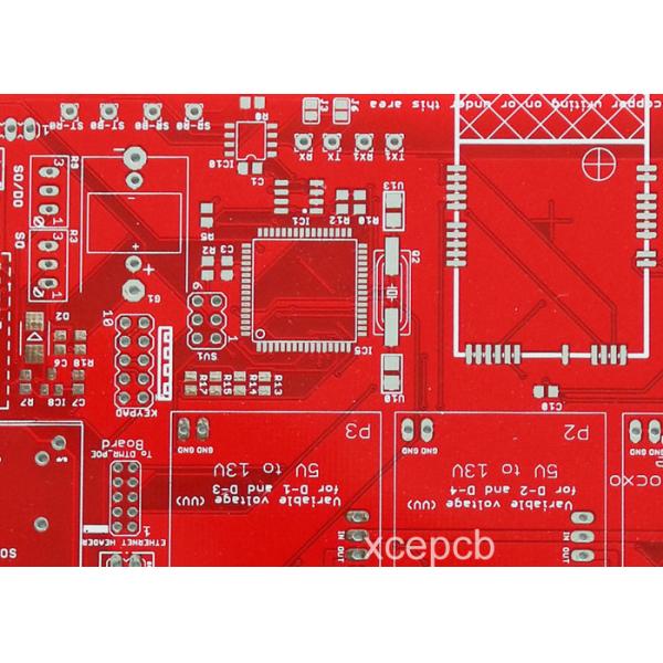 6 Layer Multilayer PCB Red Solder Mask White Silk Screen For Ultrasonic Wave