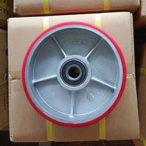 Buy cheap 1850 Red Pallet Jack Wheels Double Ball Bearing Iron PU Pallet Truck Drive Wheels Wholesale product