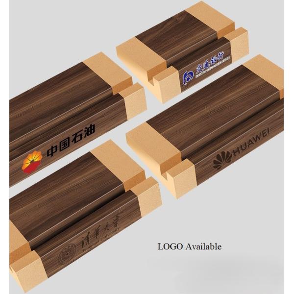 Slanted Wooden Countertop Retail Display Racks A4 A5 A6 Collapsible Signage