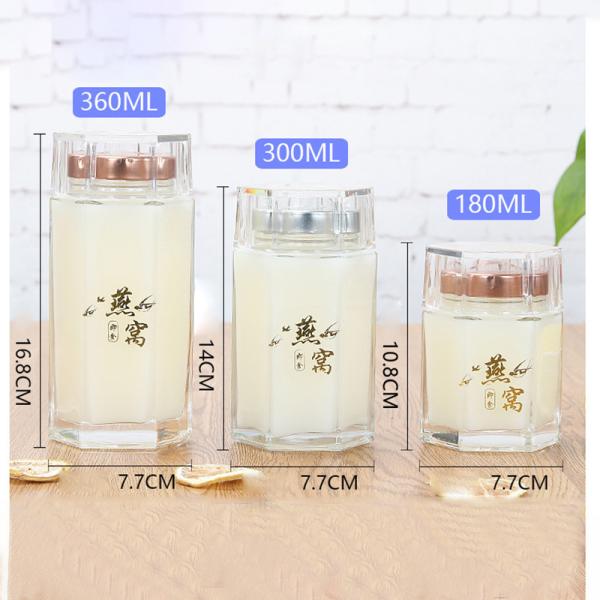 High Grade Hexagonal Glass Honey Jars Clear Color With Eco Friendly