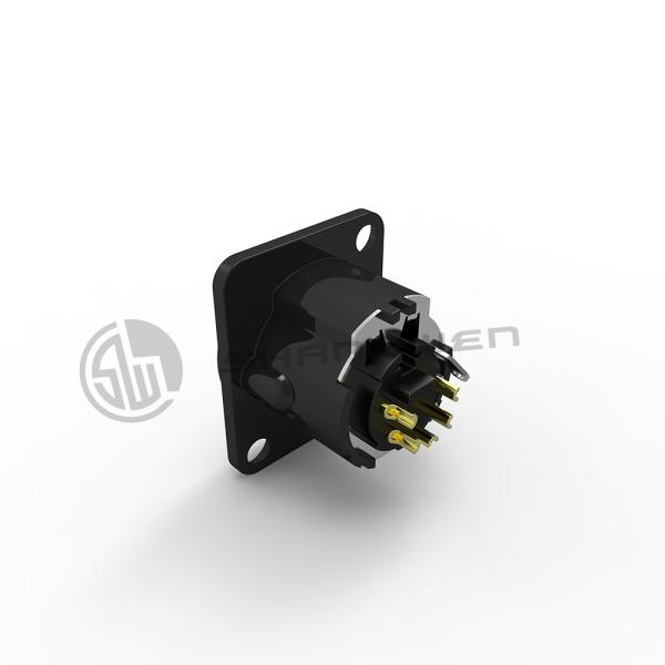 Industrial XLR Male Connector Socket Audio 5 Pin Connector Electrical