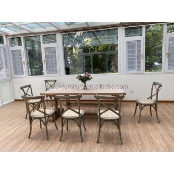 NO Folded Customized American Modern Design Solid Wood Cross BackStackable Event Dinging Chair