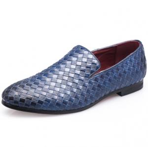 Buy cheap Italianate Sliding On BSCI Mens Leather Dress Shoes Blue With Padded Insoles product