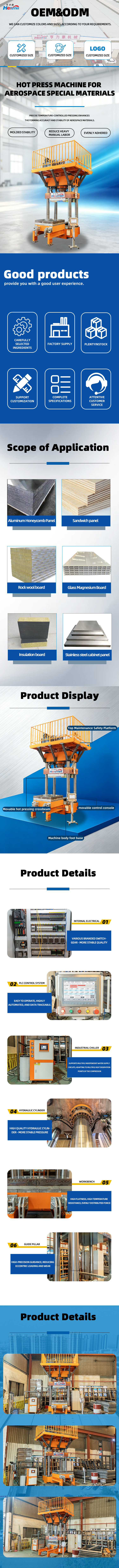 High Temperature Hot Press Machine with Adjustable Heating System 315 Tons Maximum Pressure and 1200mm*1200mm Hot Press Plate for Aerospace Composites