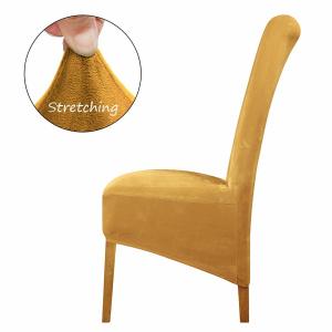China Stretch Spandex Fabric Dining Room Chairs Seat Slipcover With Elastic Band on sale