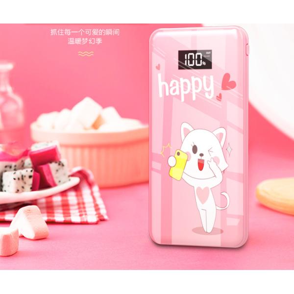 Smart Cute Fantacy Temper Glass Wireless Charging Power Bank With LED Display