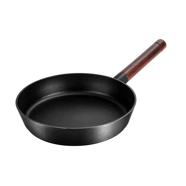 ODM Cookware Induction Stir Fry Pan Pressure Casting Round Bottom With 17cm Handle