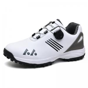 Buy cheap White Black Trainers Mens Golf Shoes Synthetic Leather Upper Cotton Fabric Lining product