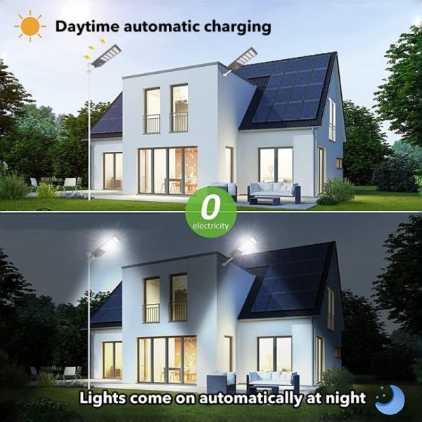 LED Solar Street Light With Smart Light Control High Lumen for School Campuses