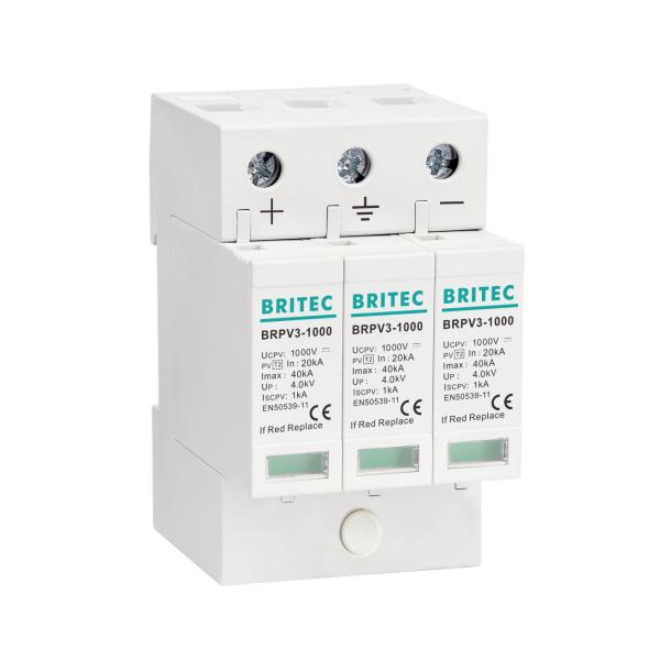 BRPV3-1000 1000V 3P Solar PV spd DC Surge Protection Device surge Arrester Suppressor pv dc lightning protection DC PV Solar Energy 1000V Surge
