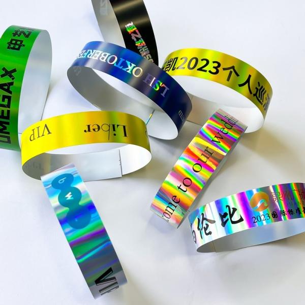 Personalized Plastic Wristbands Holographic Design for Party Event and Concert Suitable for Adults and Kids