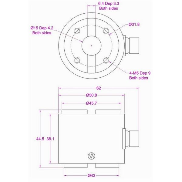 Reaction torque transducer 200NM 100NM 50NM 20NM flange to flange torque sensor