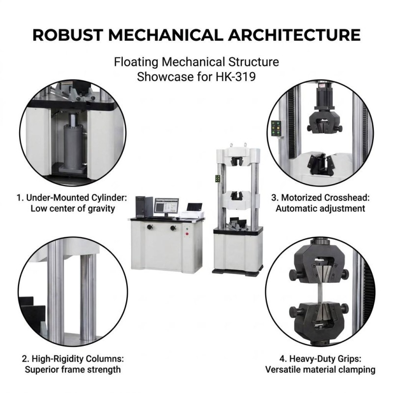 Double Column Hydraulic Universal Tensile Testing Machine Metal Rebar Tensile Compression Bending Tester