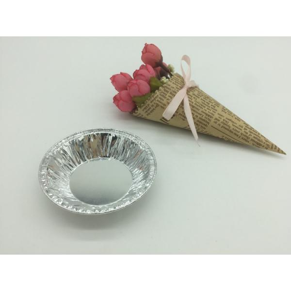 60ML Aluminum Foil Cups Round Shape Silver Foil Baking Cups Min Size For Egg Tart