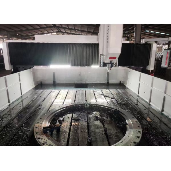 Industrial Gantry CNC Plate Drilling And Milling Machine With Chip Conveyor