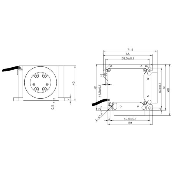 KSGYR312F-L 3-Axis Fiber Optic Gyroscope 71.5×68×45mm ≤0.1°/h Bias