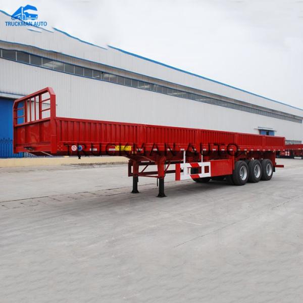 Steel Iron Side Wall Semi Trailer Loading Capacity 60 Tons 3 Axles 60 Tons With Bv