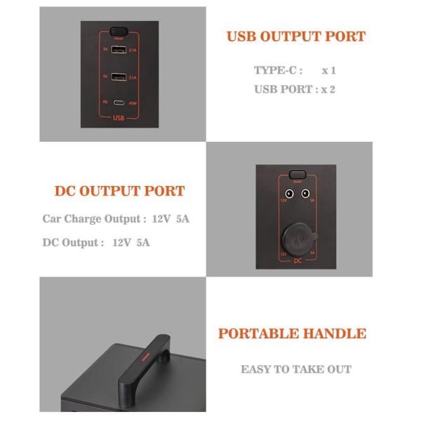 Emergency Solar 700W 600w Portable Power Station Docking Charging For Camping
