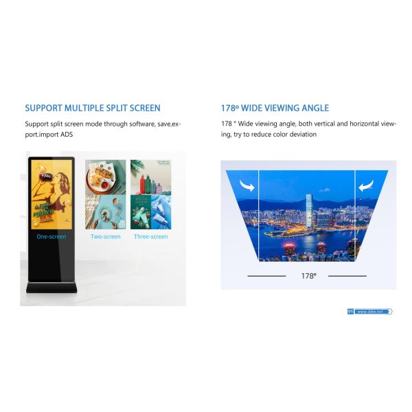 32 Inch Floor Standing Digital Signage with 1920*1080 Resolution and Touch Screen LCD Display