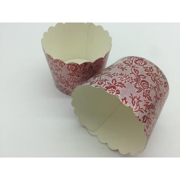 Red Printing Laser Cut Cupcake Wrappers Disposable Baking Cups Muffin Tray