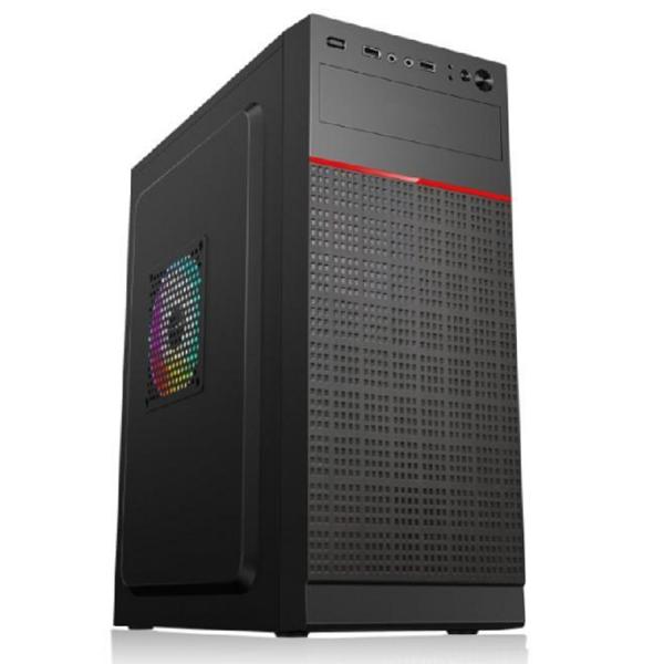 Mid-Tower ATX Computer Case with SPCC 0.35mm Construction Supports ATX Micro-ATX Mini-ATX and Features Multiple Cooling Fans