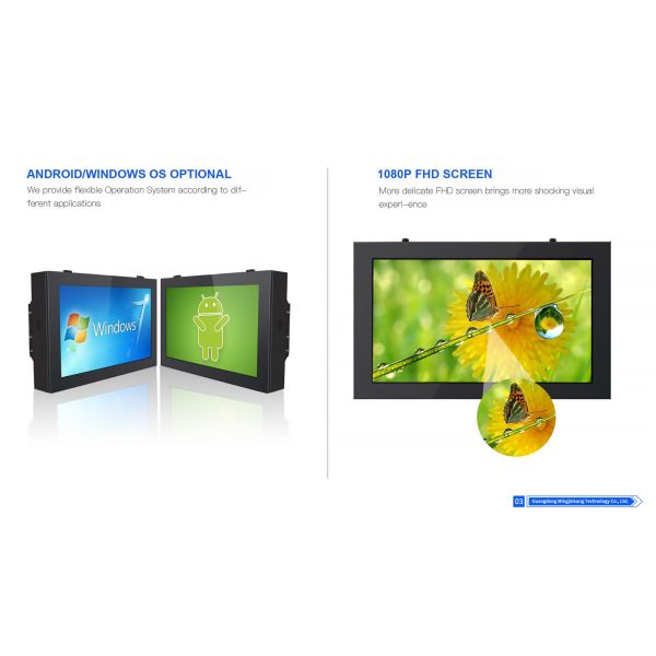 43-55 Inch HD Touch Screen LCD Outdoor Digital Signage Display Shopping Mall Station Wall-Mounted Advertising Machine