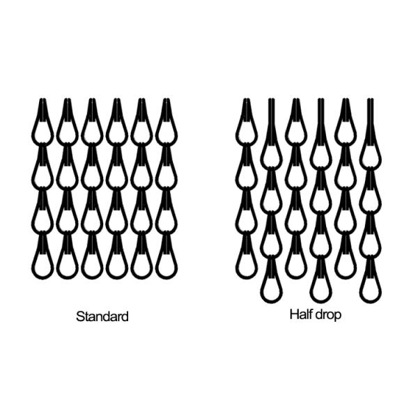 Space Divider Anodized Aluminium Chain Link Fly Curtain Double Hook Chain