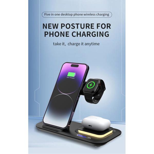Multiple Devices Qi Wireless Charger Dock Stand 267g For Mobile Phone