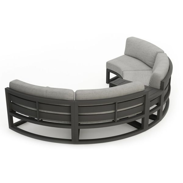 Luxury Outdoor Sofa Courtyard Villa Garden Outdoor Arc-shaped Leisure Combination Aluminum Alloy Waterproof Sunscreen Sofa