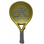 China Custom New Process Galvanized Gold Padel Racket ,1K Surface Material Padel Racket &Beach Tennis Racket for sale