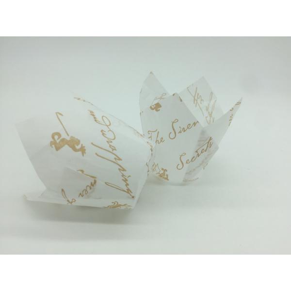 Elegant Pattern White Tulip Cupcake Liners , Tulip Cupcake Wrappers Various Size