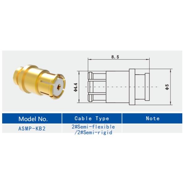 High Performance ASMP Female Cable Connector for 2 # Semi-flexible / 2 # Semi-rigid Cable