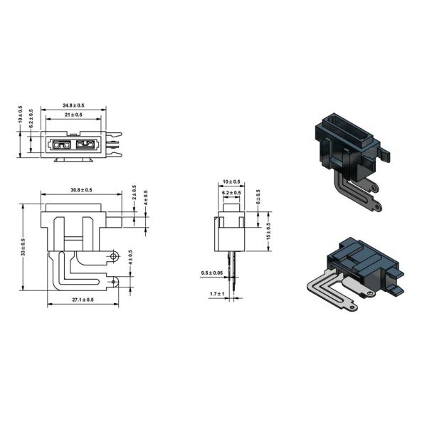 SL-703H Plug In 0.5mm Car Blade Fuse Holder Nylon Housing PA66