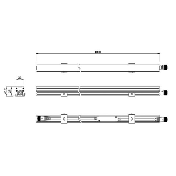 DC42V Dimmable LED Linear Wall Washer For Architectural Lighting