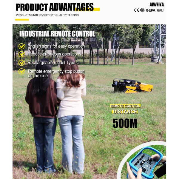 Zero Turn All Terrain 800/1200mm CE EPA Gasoline Engine 4-Stroke Cordless Remote Control Robot Rotary Blade Lawn Mower