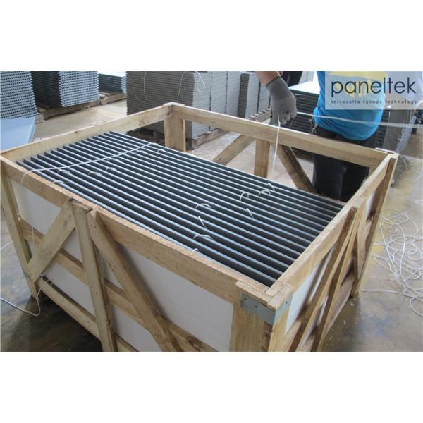 Grey Grooved Building Facade Panels 18mm Thickness Exterior Wall Materials