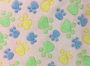 100% Polyester   knitting fabric Coral  Fleece with printed   CWTPF07