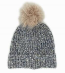 Buy cheap Melange Color Shinny Yarn Popular Knit Hats With Big Pompom product