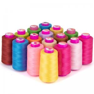 Buy cheap 100% Polyester Spun Yarn Sewing Thread Abrasion Resistance For Jean Sewing product