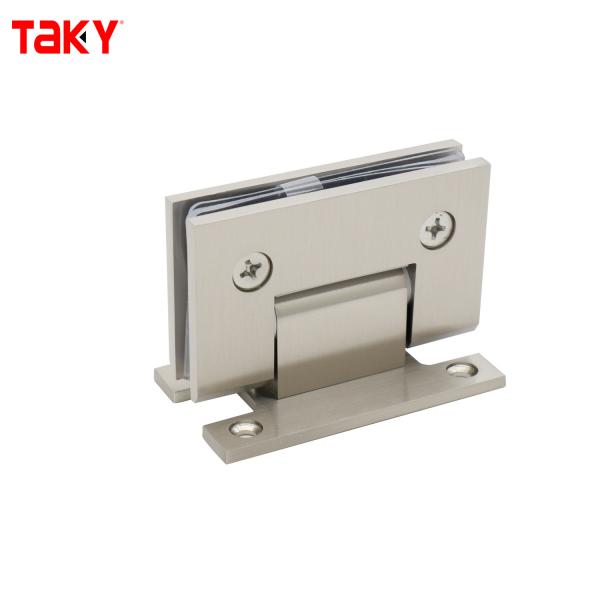 Heavy Duty Solid Shower Hinge 90 Degree Frameless Glass Door Hinge Luxury Brushed Gold Bathroom Glass Clamp