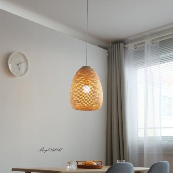 Vintage Bamboo Lamp Dining Room Lighting Simple Pendant Lights for Restaurant Decoration rattan lamp(Wh-WP-64)
