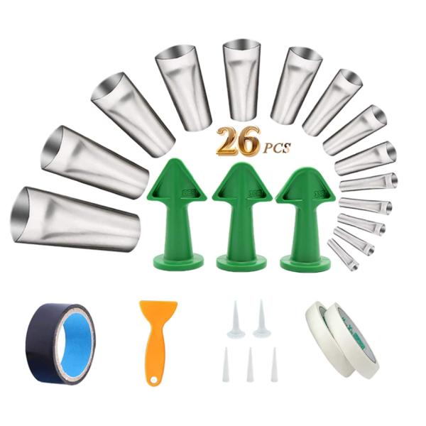 K-047 3 Pieces Caulk Tool Kit Sealant Silicone Finishing Tools Caulking Tools for Silicone Sealant Grout Finishing Sealing
