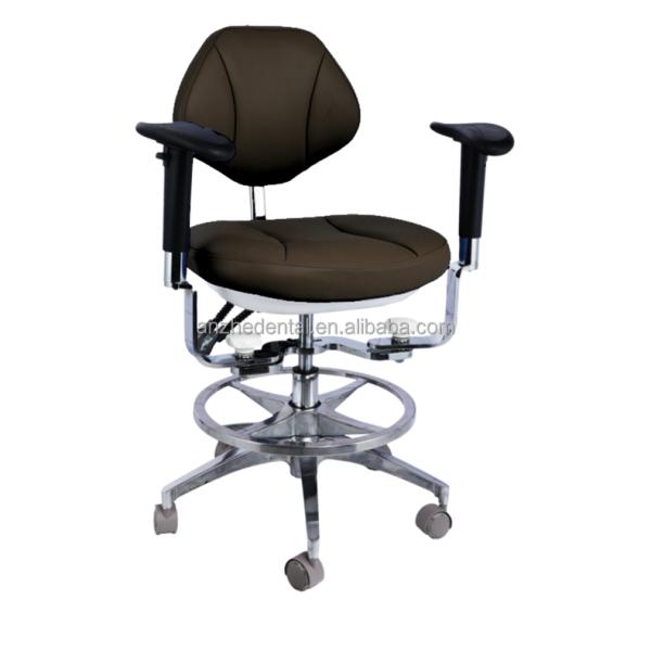 Ergonomic Design Dental Assistant Chair 5 Universal Wheels Dentsit Stool With Double Armrest