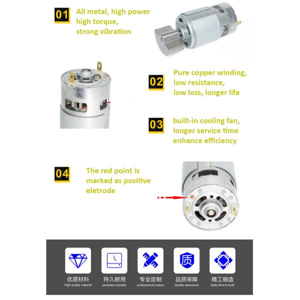 Vibration Impeller DC Gear Motor 10000rpm Sector Shaped 12v 24v