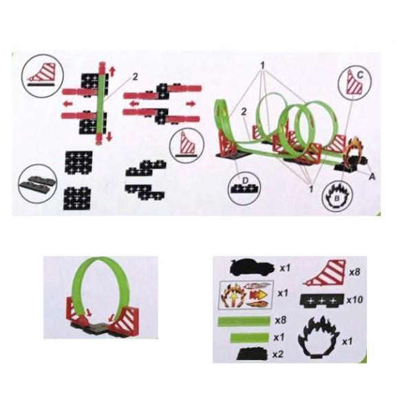 360° Rotation 115 CM Toy Race Car Track Sets 4 Loops 1 Pull Back Vehicle