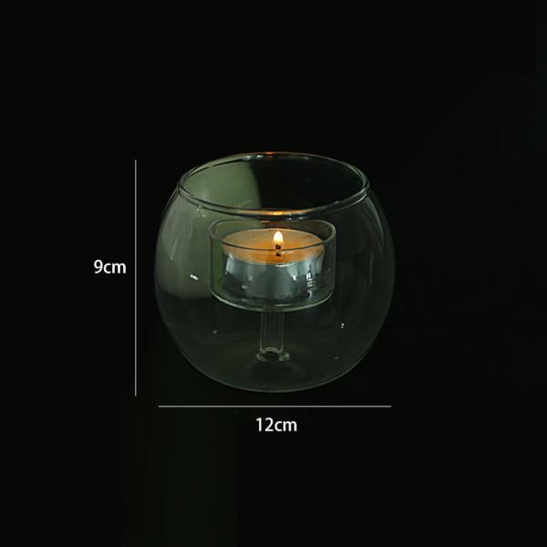 Custom Clear Round Double Decor Glass Candlestick