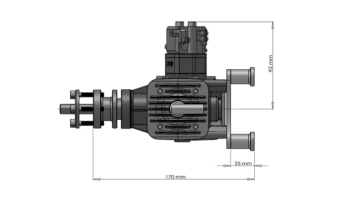 Dle 60cc Twin Uav Engine With 14v180w Power Generator System