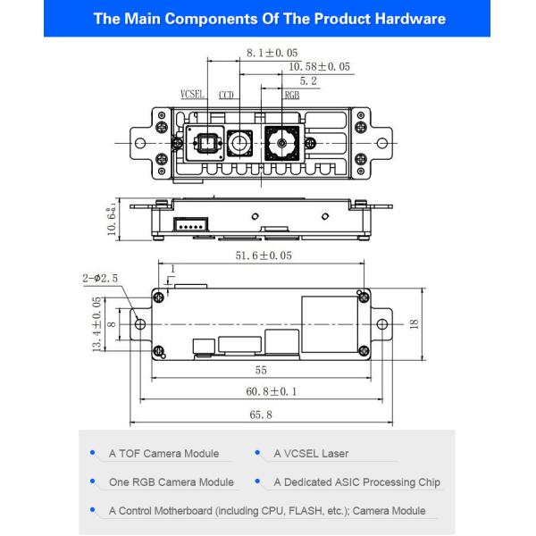 Face recognition camera 3D living facial recognized module USB connector IR and RGB images camera module