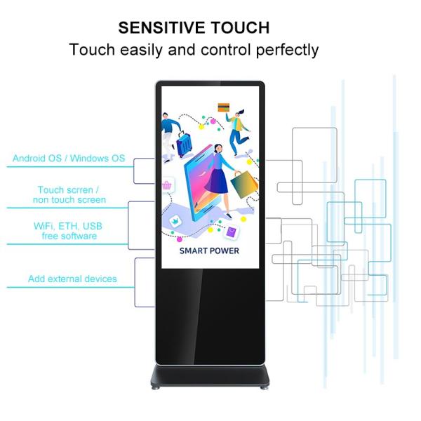 Full HD Wifi Advertising Digital Signage Player 50HZ 43inch LCD Billboard